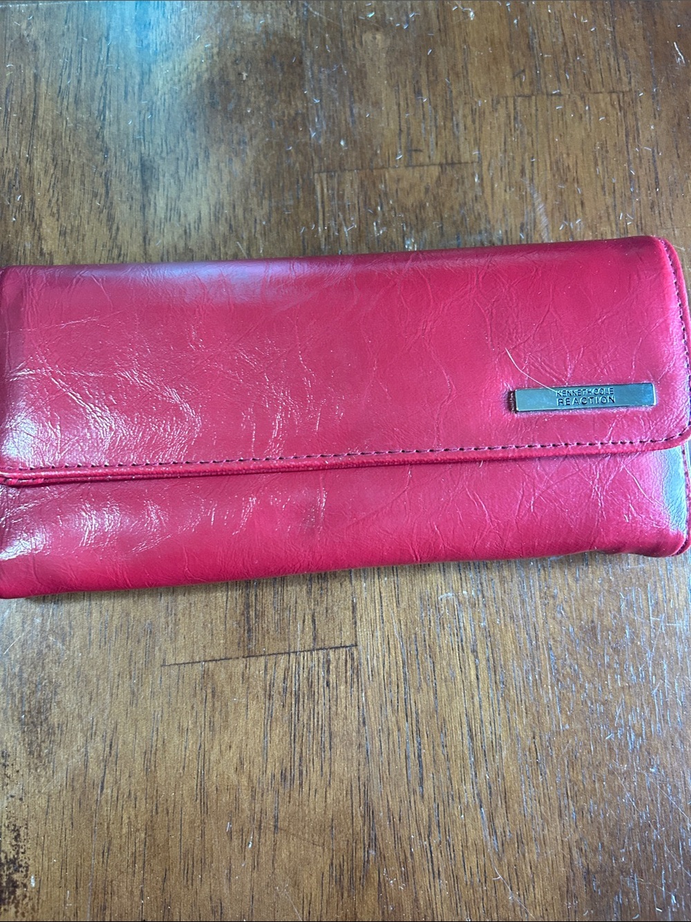 Kenneth Cole Reaction Red Leather Fold Wallet NWOT
